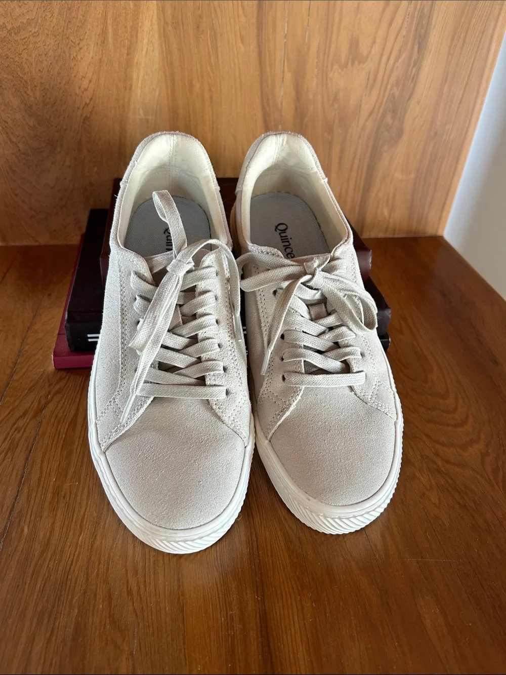 Quince Italian Suede Everyday Sneaker, cream, 9
